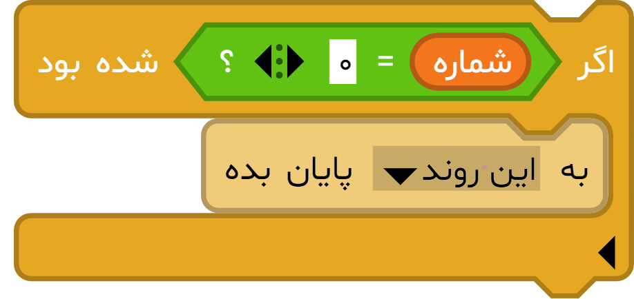 مثال آموزش کامل بلوک «به ... پایان بده» در آی‌کد