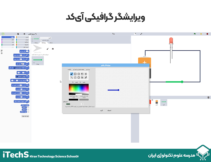 ترسیم کلید در بخش ویرایشگر گرافیکی آی‌کد (ساختن پوسته برای نشانگر)